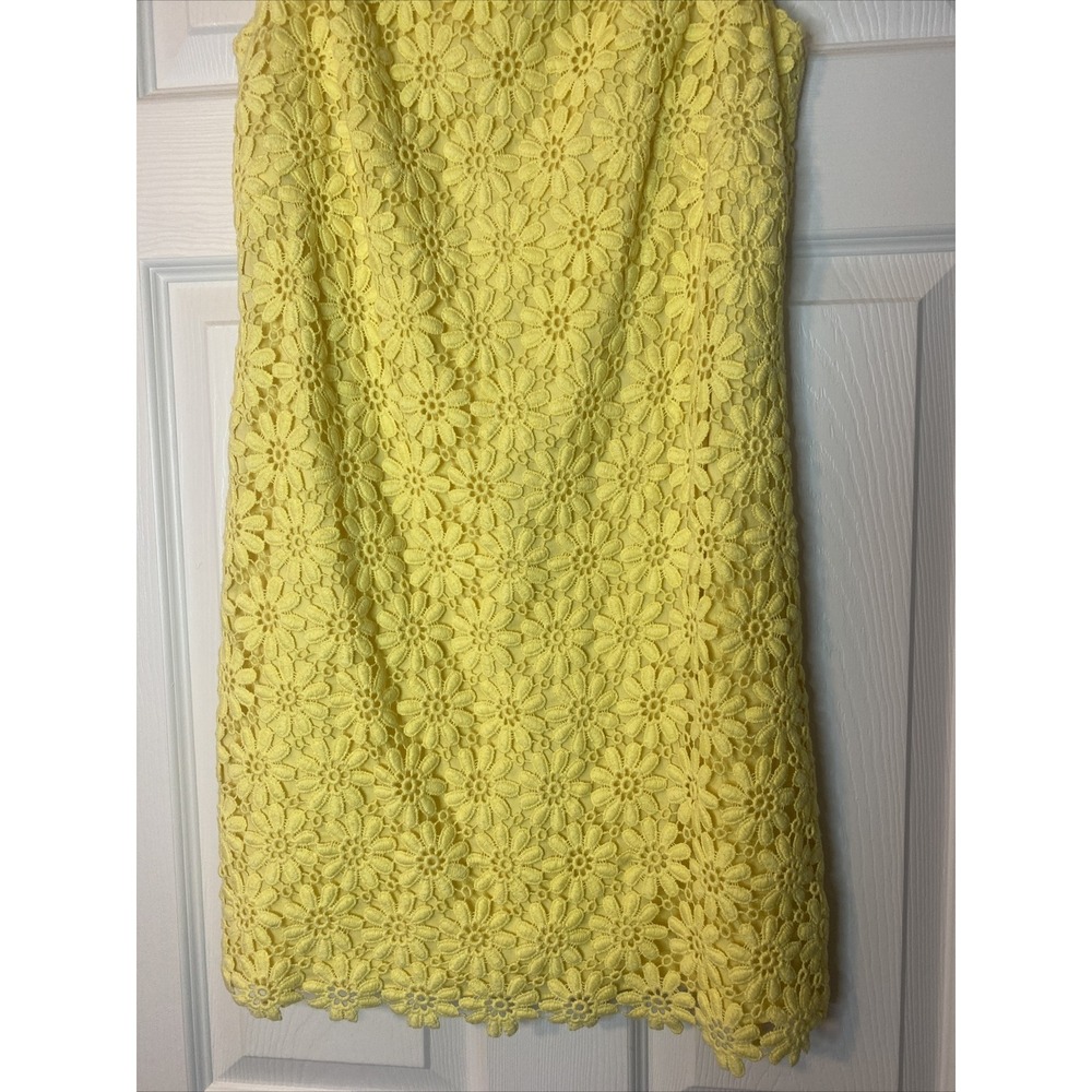 Lilly Pulitzer LELA Floral Daisy Crochet Lace Shift Dress Size 0 Yellow - Picture 3 of 7